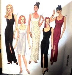 8684 MCCALLS SLEEVELESS / HALTER LINED DRESS, SLIT OR NOT 3 LENGTHS PATTERN 8-12 UNCUT